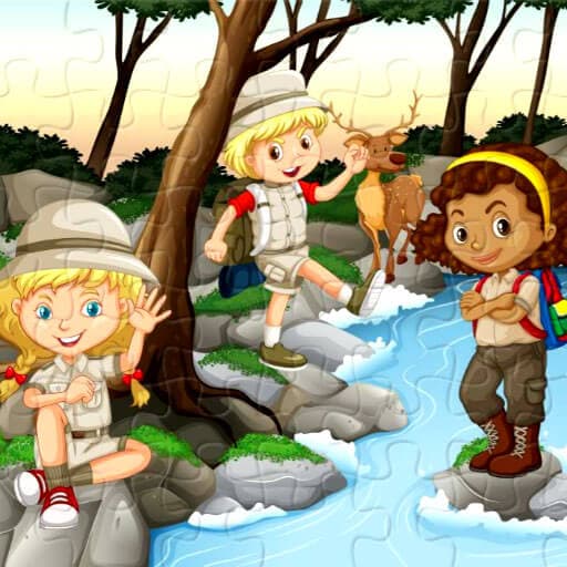 free online games - Camping Kids Jigsaw