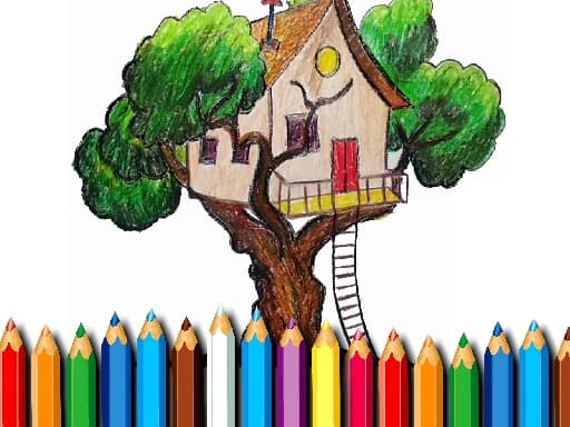 free online games - Tree House Coloring Book