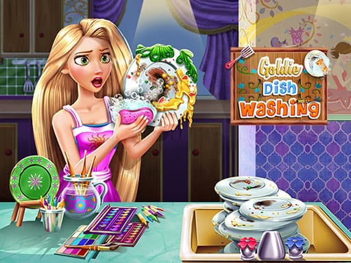 free online games - Goldie Dish Washing
