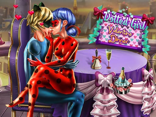 free online games - Dotted Girl Valentine Dinner