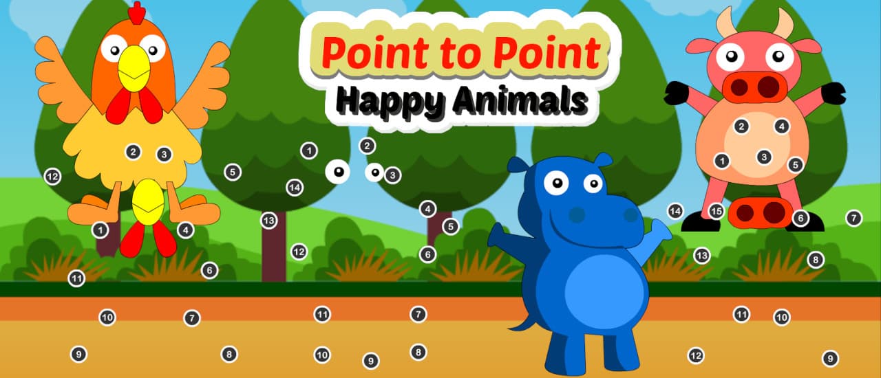 free online games - Point to Point Happy Animals