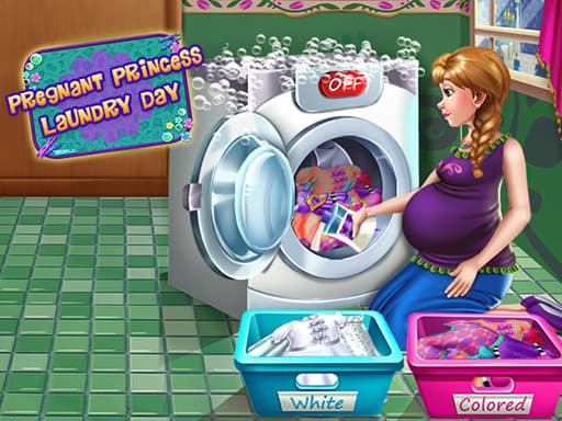 free online games - Pregnant Princess Laundry Day