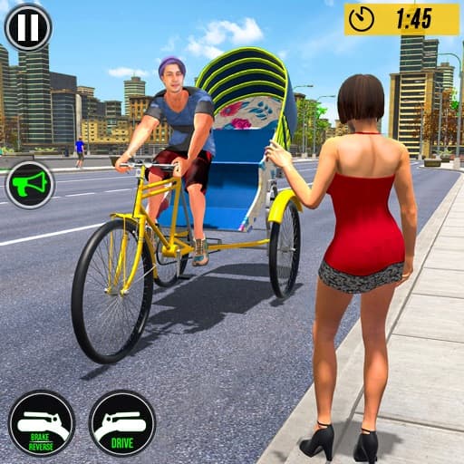 free online games - Bicycle Tuk Tuk Auto Rickshaw Free Driving Game