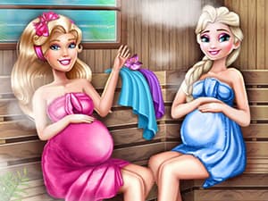free online games - Cute Mommies Pregnant Sauna