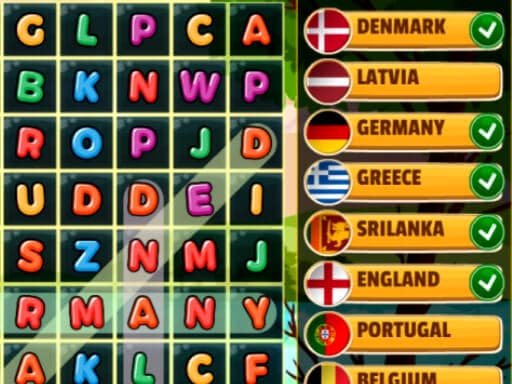 free online games - Word Search Countries