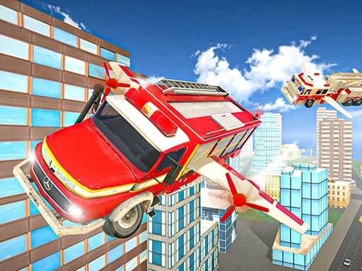 free online games - Flying Fire Truck Driving Sim