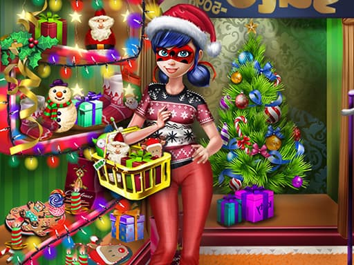free online games - Dotted Girl Christmas Shopping
