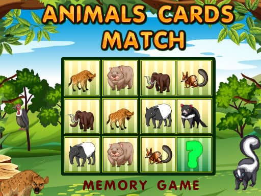 free online games - Animals Cards Match