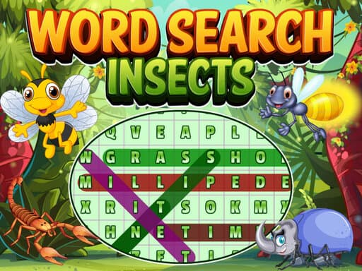 free online games - Word Search Insects
