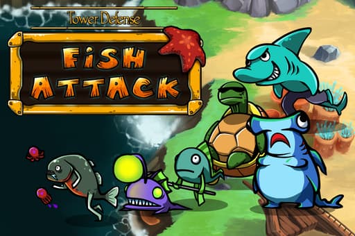 free online games - Tower defense  Fish attack