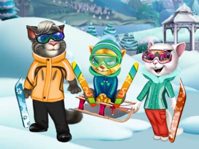 free online games - Cats Winter Fun