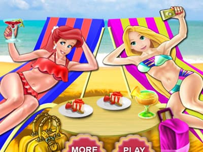 free online games - Princesses Beach Day