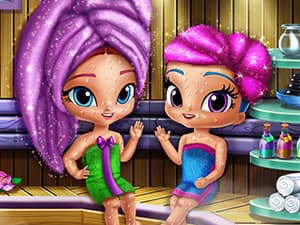 free online games - Glittery Genies Realife Sauna