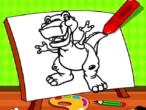 free online games - Easy Kids Coloring Dinosaur