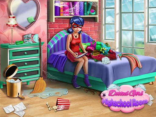 free online games - Dotted Girl Highschool Room