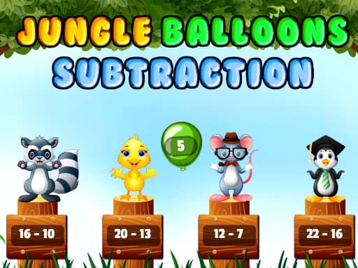 free online games - Jungle Balloons Subtraction