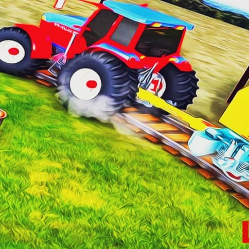 free online games - Heavy Duty Tractor Towing Train Games