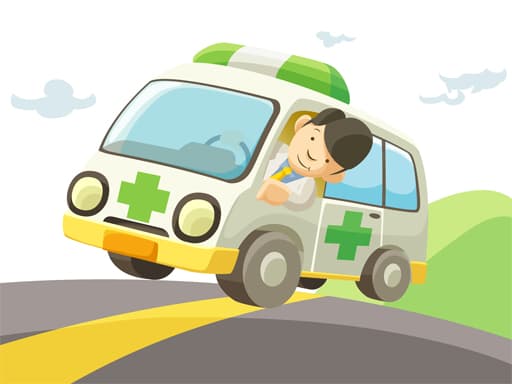 free online games - Cartoon Ambulance Slide
