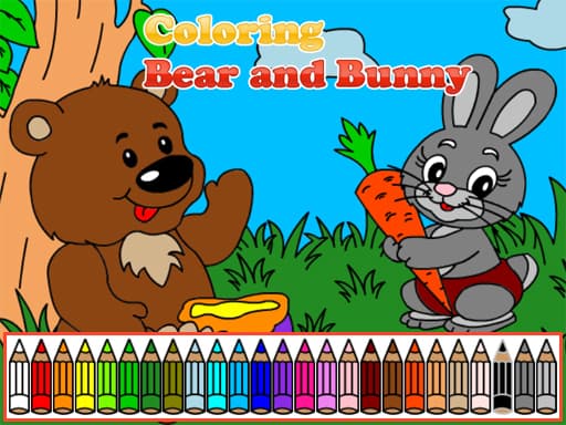 free online games - Coloring Bear and Bunny