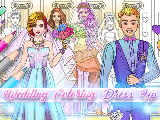 free online games - Wedding Coloring Dress Up Game