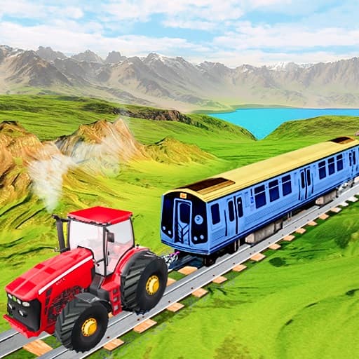 free online games - Chained Tractor Towing Train Game