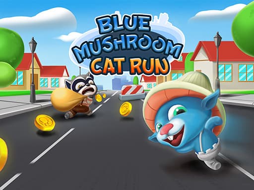 free online games - Blue Mushroom Cat Run