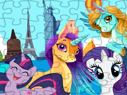 free online games - Unicorns Travel The World Puzzle