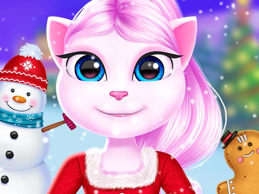 free online games - Cat Girl Christmas Decor Game