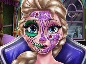 free online games - Elsa Scary Halloween Makeup