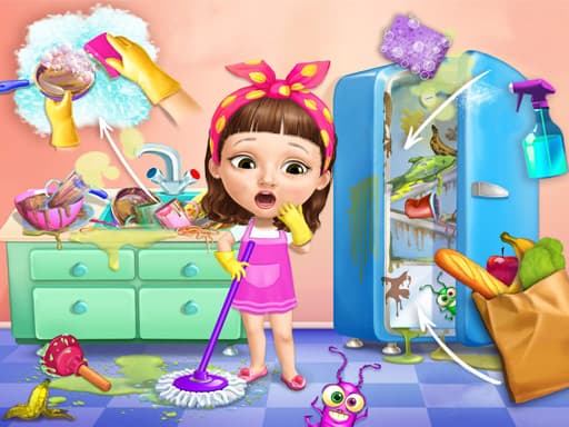free online games - Sweet Baby Girl Cleanup Messy House