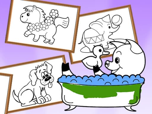 free online games - Cartoon Coloring for Kids Animals