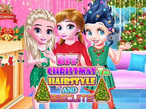free online games - BFF Christmas Tree Hairstyle And Biscuits