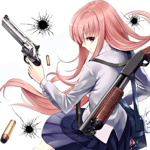free online games - Anime Girl With Gun Puzzle
