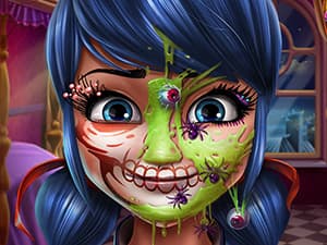 free online games - Dotted Girl Halloween Makeup